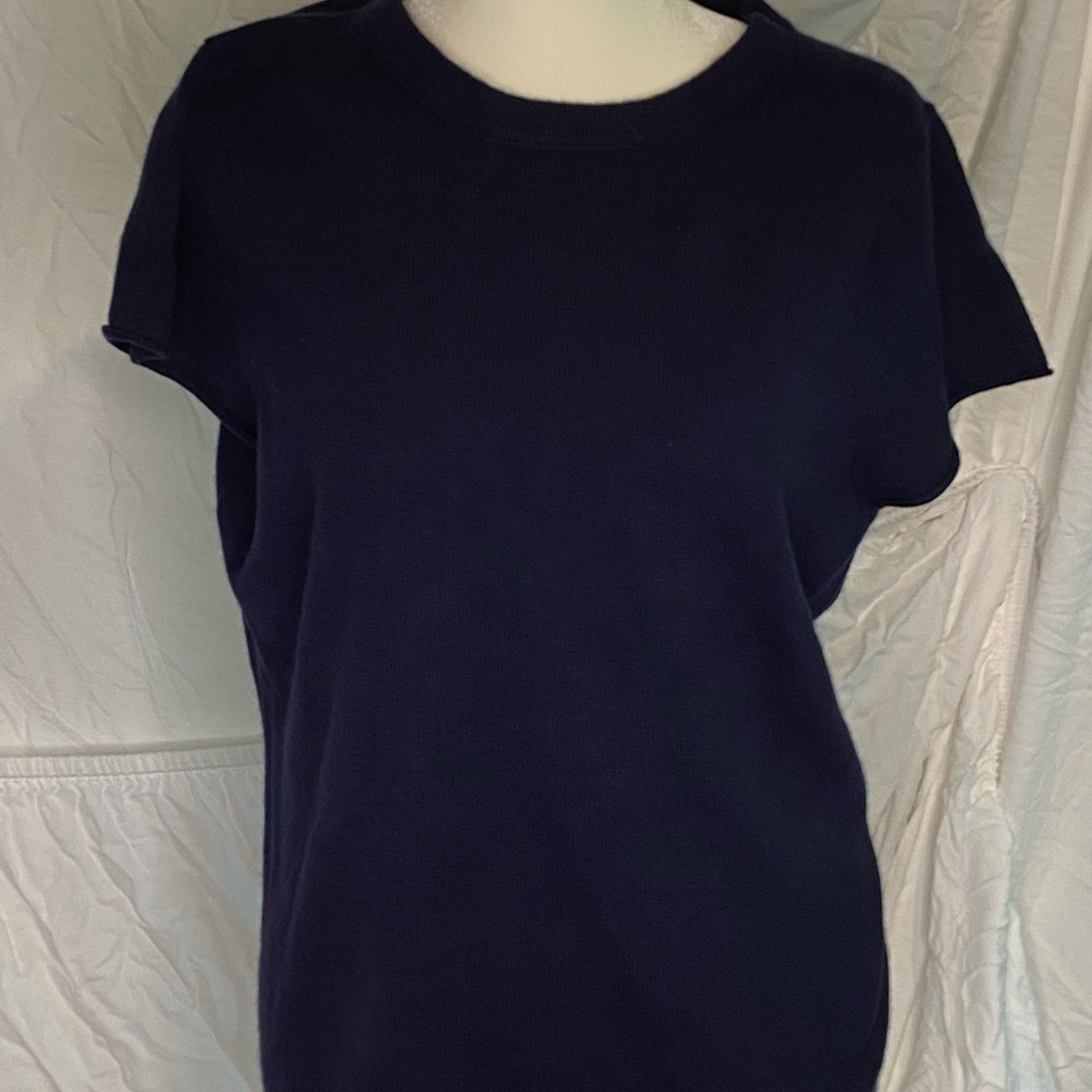 J. Crew Navy Cashmere Sleeveless Sweater